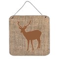 Micasa Deer Burlap And Brown Aluminium Metal Wall Or Door Hanging Prints MI951142